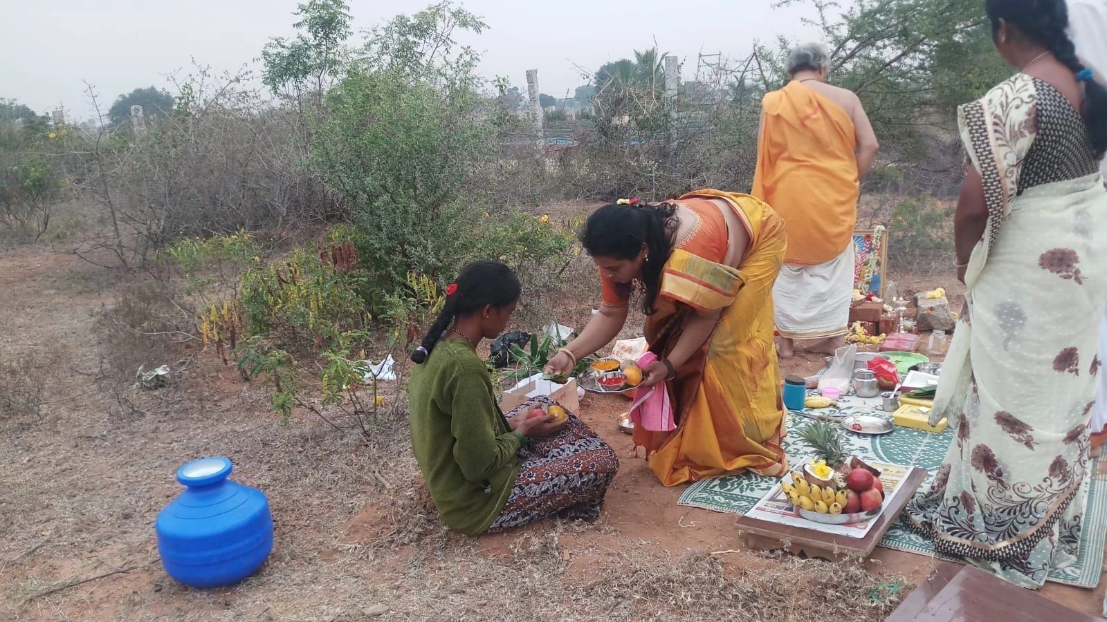 Ground ceremony at a farm project site